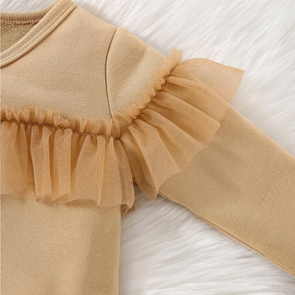 Baby Contrast Mesh Ruffle Trim Sweatshirt - Picture 3 of 3